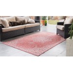 Rug Unique Loom Outdoor Traditional Rust Red Rectangular 7' 0 x 10' 0