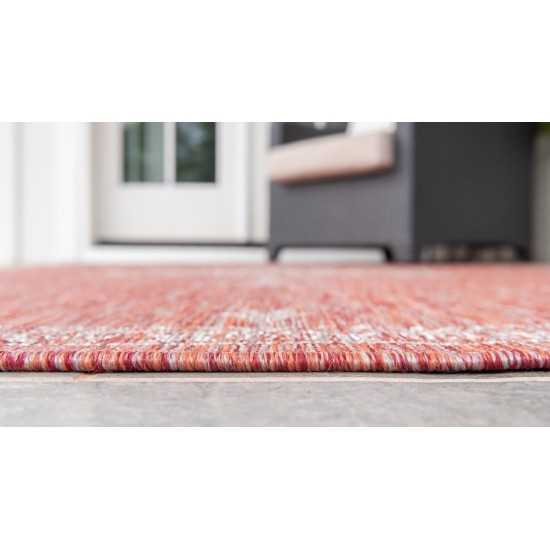 Rug Unique Loom Outdoor Traditional Rust Red Rectangular 7' 0 x 10' 0