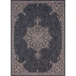 Rug Unique Loom Outdoor Traditional Charcoal Gray Rectangular 7' 0 x 10' 0