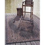 Rug Unique Loom Outdoor Traditional Charcoal Gray Rectangular 7' 0 x 10' 0