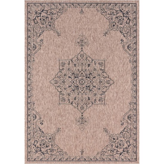 Rug Unique Loom Outdoor Traditional Beige Rectangular 7' 0 x 10' 0