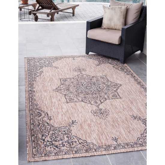 Rug Unique Loom Outdoor Traditional Beige Rectangular 7' 0 x 10' 0