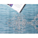 Rug Unique Loom Outdoor Traditional Aqua Blue Rectangular 7' 0 x 10' 0