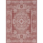 Rug Unique Loom Outdoor Traditional Rust Red Rectangular 7' 0 x 10' 0