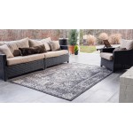 Rug Unique Loom Outdoor Traditional Dark Gray Rectangular 7' 0 x 10' 0