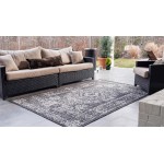 Rug Unique Loom Outdoor Traditional Dark Gray Rectangular 7' 0 x 10' 0