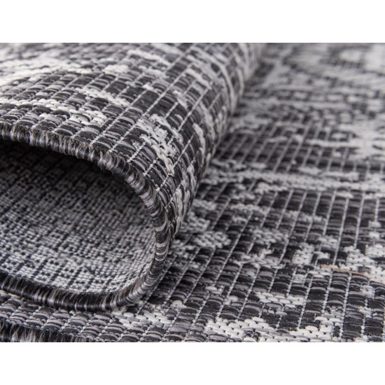 Rug Unique Loom Outdoor Traditional Dark Gray Rectangular 7' 0 x 10' 0