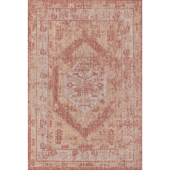 Rug Unique Loom Outdoor Traditional Rust Red Rectangular 6' 0 x 9' 0