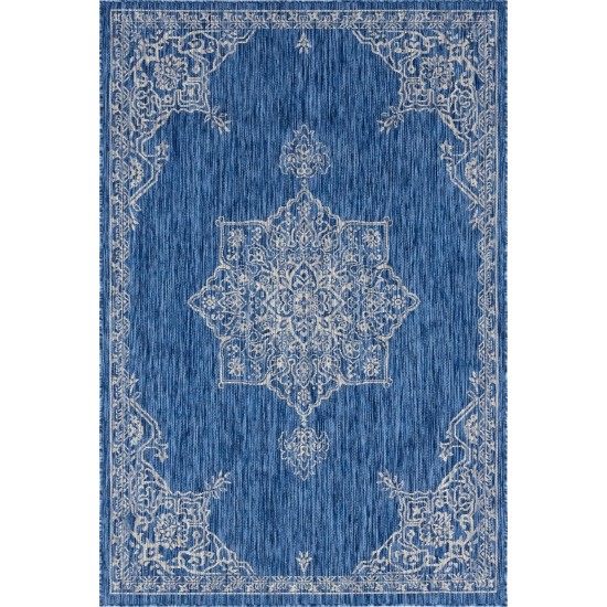 Rug Unique Loom Outdoor Traditional Blue Rectangular 6' 0 x 9' 0