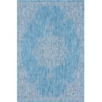 Rug Unique Loom Outdoor Traditional Aqua Blue Rectangular 6' 0 x 9' 0