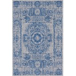 Rug Unique Loom Outdoor Traditional Blue Rectangular 6' 0 x 9' 0