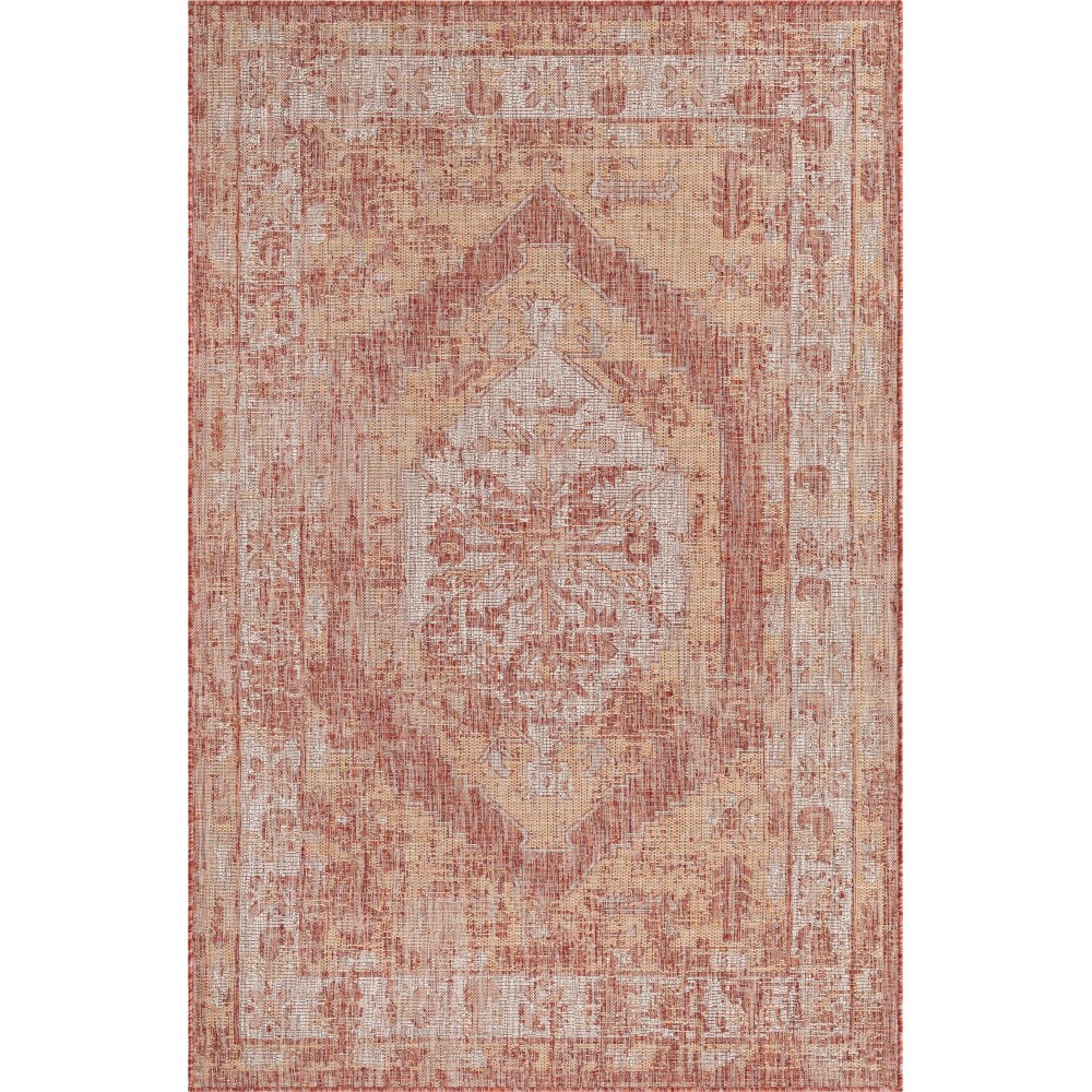 Rug Unique Loom Outdoor Traditional Rust Red Rectangular 5' 3 x 7' 10 Rug Unique Loom Outdoor Traditional Rust Red Rectangular 5' 3 x 7' 10