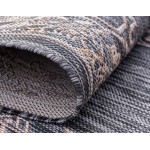 Rug Unique Loom Outdoor Traditional Charcoal Gray Rectangular 5' 0 x 8' 0