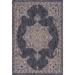 Rug Unique Loom Outdoor Traditional Charcoal Gray Rectangular 4' 0 x 6' 0