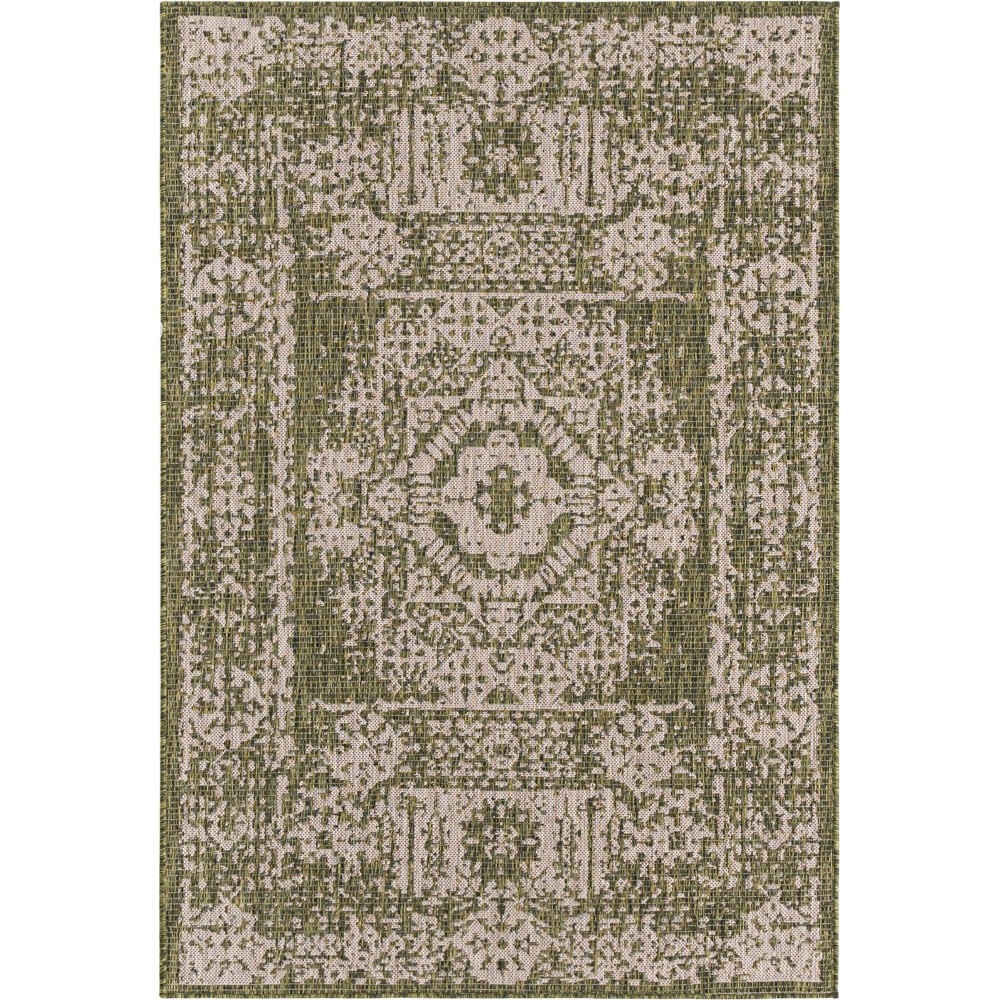 Rug Unique Loom Outdoor Traditional Green Rectangular 4' 0 x 6' 0 Rug Unique Loom Outdoor Traditional Green Rectangular 4' 0 x 6' 0
