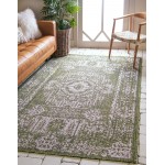 Rug Unique Loom Outdoor Traditional Green Rectangular 4' 0 x 6' 0