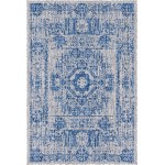 Rug Unique Loom Outdoor Traditional Blue Rectangular 4' 0 x 6' 0