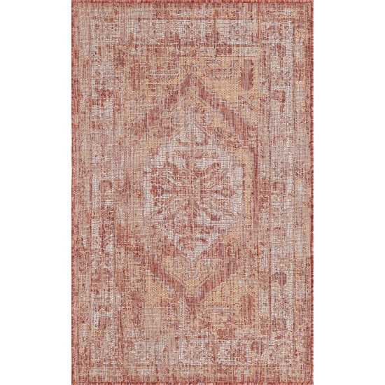 Rug Unique Loom Outdoor Traditional Rust Red Rectangular 3' 3 x 5' 3