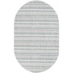 Rug Unique Loom Outdoor Striped Teal Oval 3' 3 x 5' 3