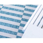 Rug Unique Loom Outdoor Striped Blue Round 4' 0 x 4' 0