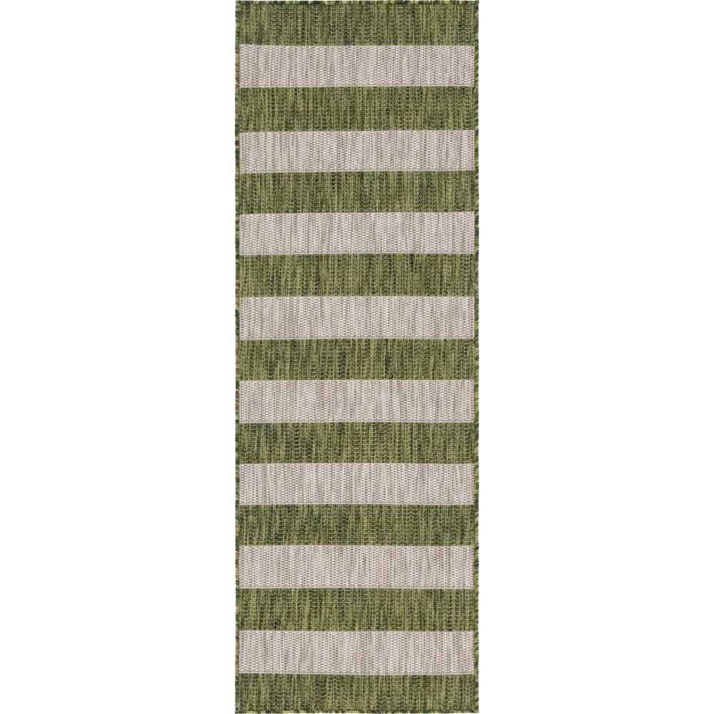 Rug Unique Loom Outdoor Striped Green Runner 2' 0 x 6' 0 Rug Unique Loom Outdoor Striped Green Runner 2' 0 x 6' 0