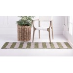 Rug Unique Loom Outdoor Striped Green Runner 2' 0 x 6' 0