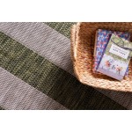 Rug Unique Loom Outdoor Striped Green Runner 2' 0 x 6' 0