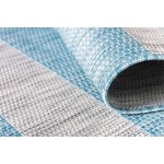 Rug Unique Loom Outdoor Striped Aqua Blue Runner 2' 0 x 6' 0