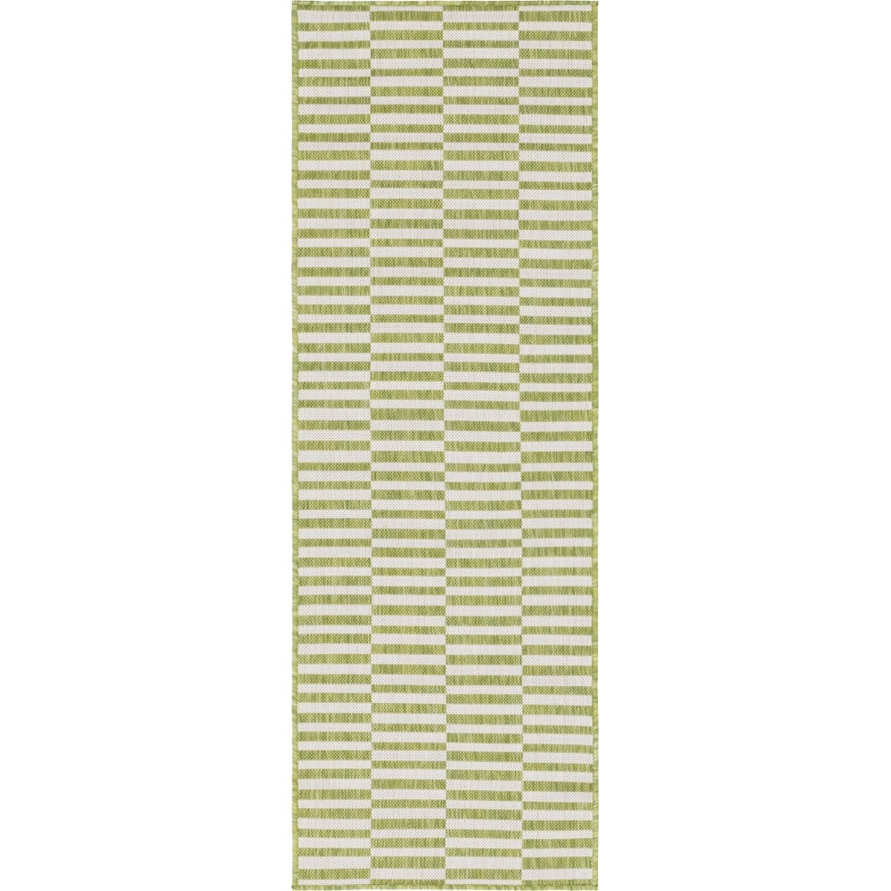 Rug Unique Loom Outdoor Striped Green Runner 2' 0 x 6' 0 Rug Unique Loom Outdoor Striped Green Runner 2' 0 x 6' 0