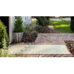 Rug Unique Loom Outdoor Striped Green Runner 2' 0 x 6' 0
