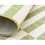 Rug Unique Loom Outdoor Striped Green Runner 2' 0 x 6' 0