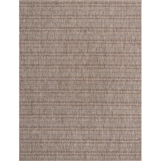 Rug Unique Loom Outdoor Striped Brown Rectangular 9' 0 x 12' 0