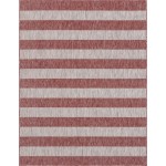 Rug Unique Loom Outdoor Striped Rust Red Rectangular 9' 0 x 12' 0