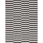 Rug Unique Loom Outdoor Striped Charcoal Rectangular 9' 0 x 12' 0