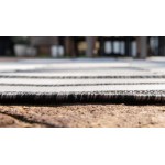 Rug Unique Loom Outdoor Striped Charcoal Rectangular 9' 0 x 12' 0