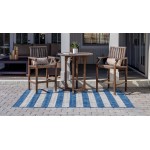 Rug Unique Loom Outdoor Striped Blue Rectangular 8' 0 x 11' 4