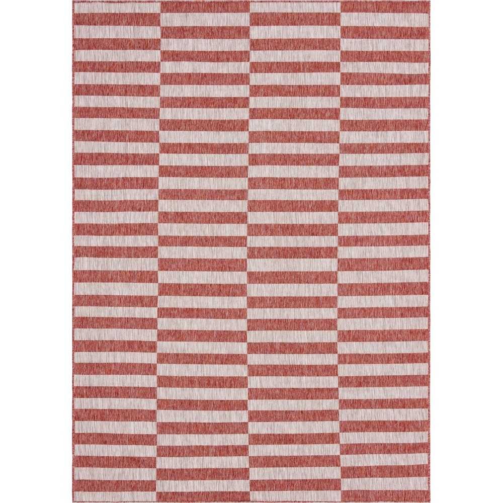 Rug Unique Loom Outdoor Striped Red Rectangular 8' 0 x 11' 4 Rug Unique Loom Outdoor Striped Red Rectangular 8' 0 x 11' 4