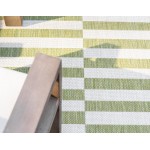 Rug Unique Loom Outdoor Striped Green Rectangular 8' 0 x 11' 4