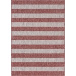 Rug Unique Loom Outdoor Striped Rust Red Rectangular 7' 0 x 10' 0