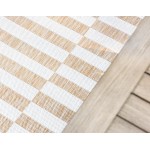 Rug Unique Loom Outdoor Striped Light Brown Rectangular 7' 0 x 10' 0