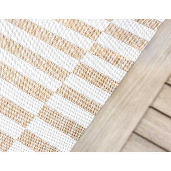 Rug Unique Loom Outdoor Striped Light Brown Rectangular 7' 0 x 10' 0