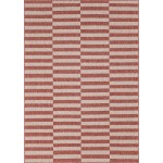 Rug Unique Loom Outdoor Striped Red Rectangular 7' 0 x 10' 0