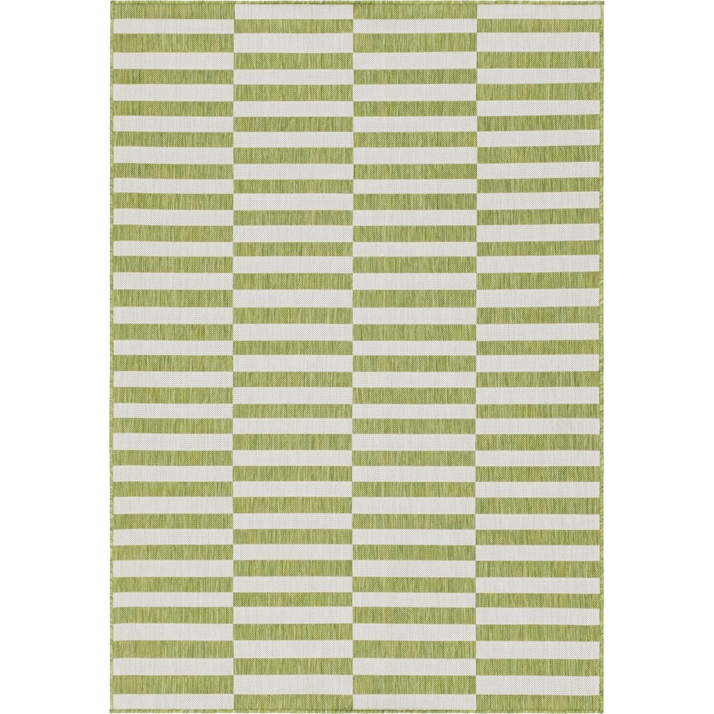 Rug Unique Loom Outdoor Striped Green Rectangular 7' 0 x 10' 0 Rug Unique Loom Outdoor Striped Green Rectangular 7' 0 x 10' 0