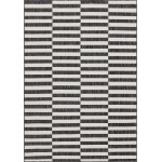 Rug Unique Loom Outdoor Striped Charcoal Rectangular 7' 0 x 10' 0