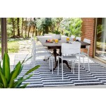 Rug Unique Loom Outdoor Striped Charcoal Rectangular 7' 0 x 10' 0