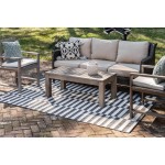 Rug Unique Loom Outdoor Striped Charcoal Rectangular 7' 0 x 10' 0