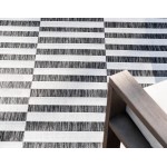 Rug Unique Loom Outdoor Striped Charcoal Rectangular 7' 0 x 10' 0