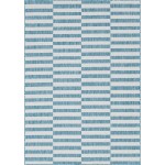 Rug Unique Loom Outdoor Striped Blue Rectangular 7' 0 x 10' 0