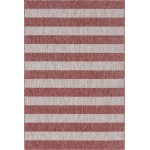 Rug Unique Loom Outdoor Striped Rust Red Rectangular 6' 0 x 9' 0