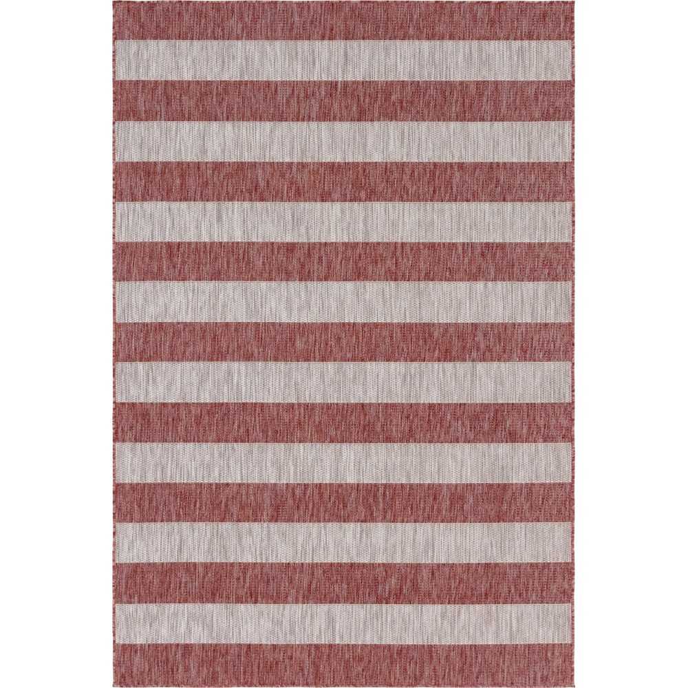 Rug Unique Loom Outdoor Striped Rust Red Rectangular 6' 0 x 9' 0 Rug Unique Loom Outdoor Striped Rust Red Rectangular 6' 0 x 9' 0